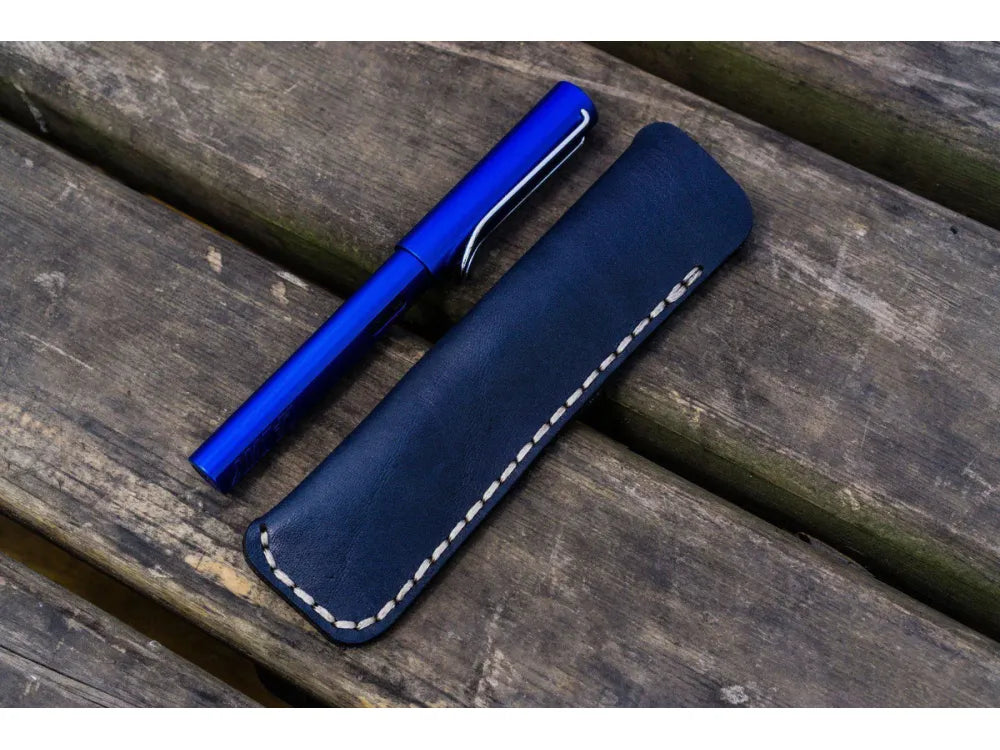 Galen Leather - Single Fountain Pen Sleeve - Navy Blue