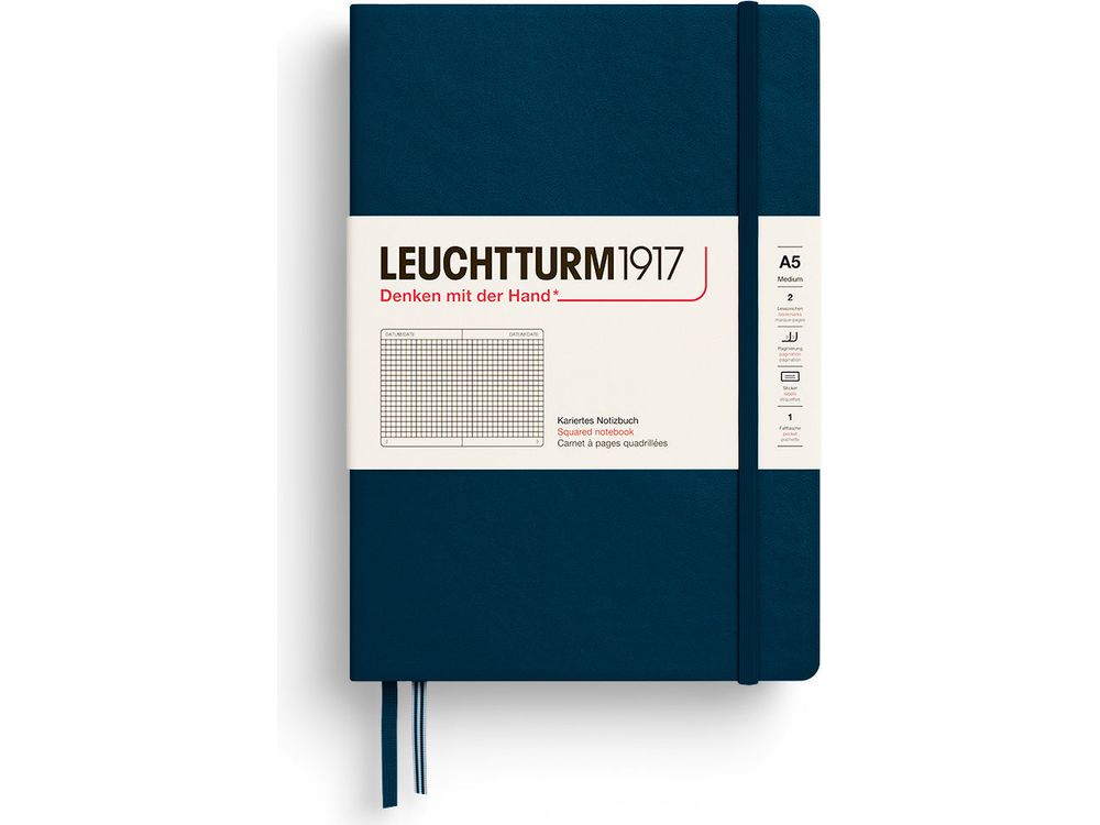 Leuchtturm Hardcover A5 Notebook - Deep Sea (Grid)