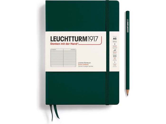 Leuchtturm Hardcover A5 Notebook - Forest Green (Ruled)