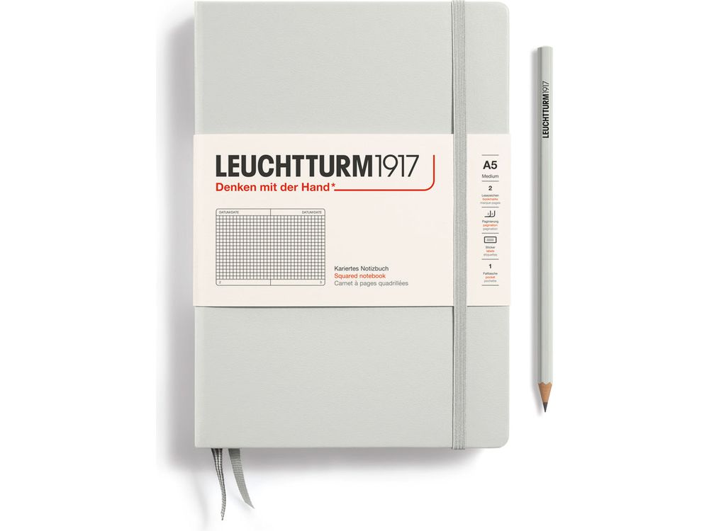Leuchtturm Hardcover A5 Notebook - Light Grey (Grid)