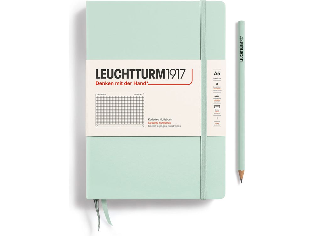 Leuchtturm Hardcover A5 Notebook - Mint Green (Grid)