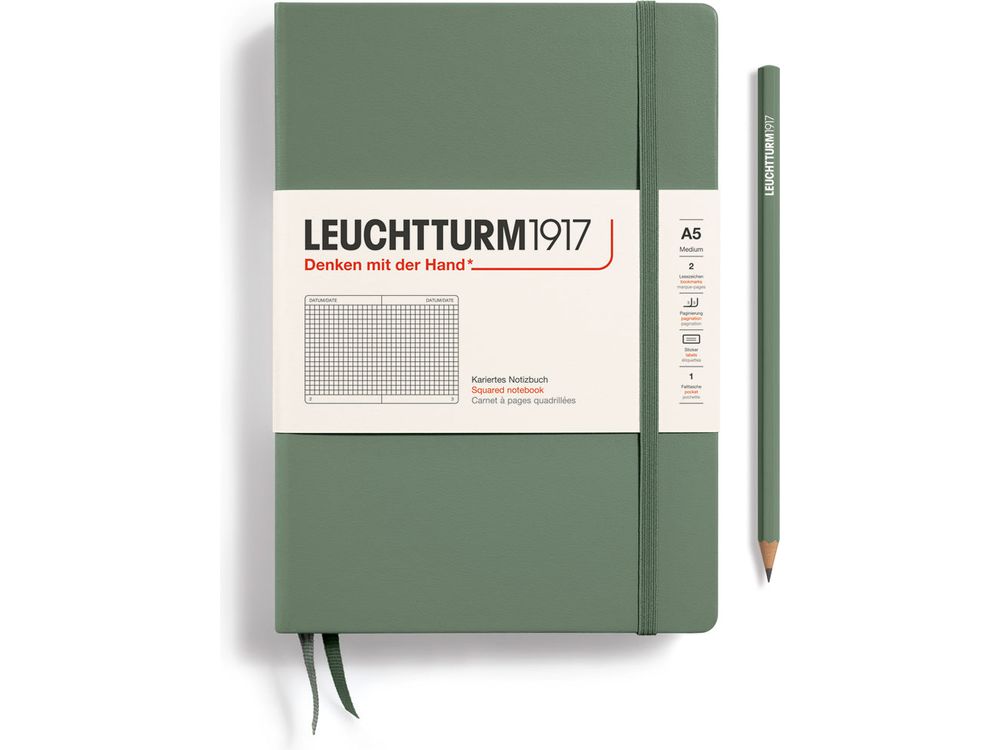 Leuchtturm Hardcover Notebook - A5 - Olive (Squared)
