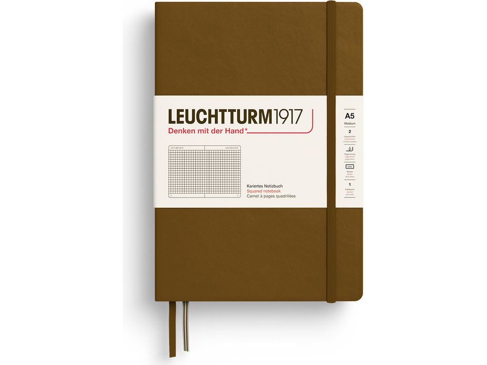 Leuchtturm Hardcover Notebook - A5 - Spice Brown (Squared)