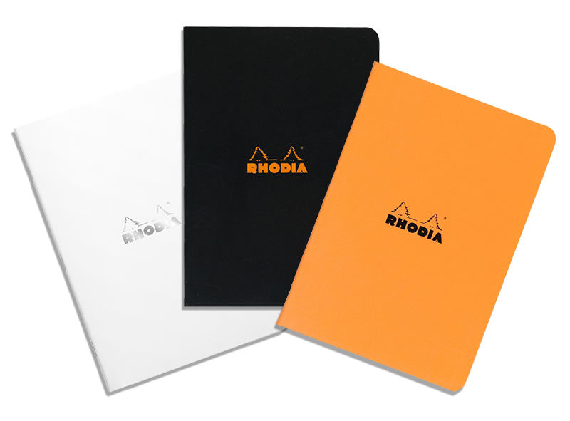 Rhodia Side-Stapled Notebook - Graph - Orange (A5)