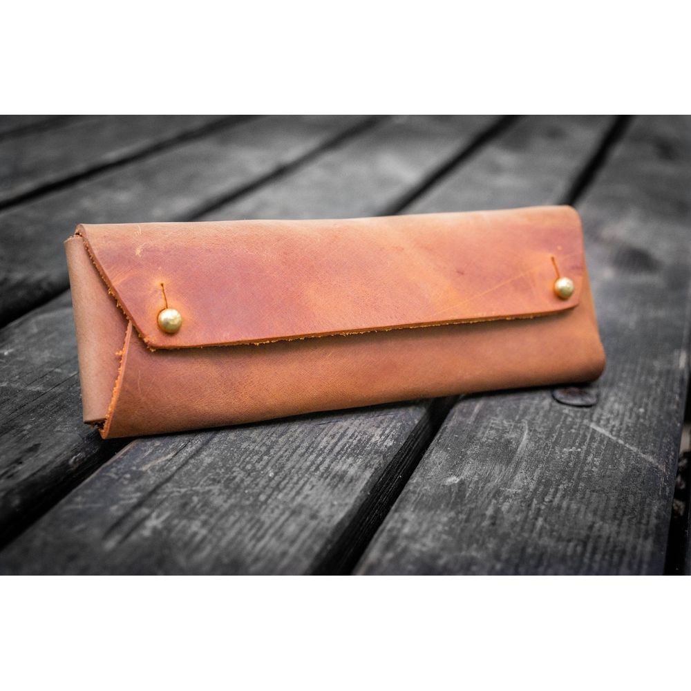 Galen Leather - The Student Leather Pencil Case - Crazy Horse Tan