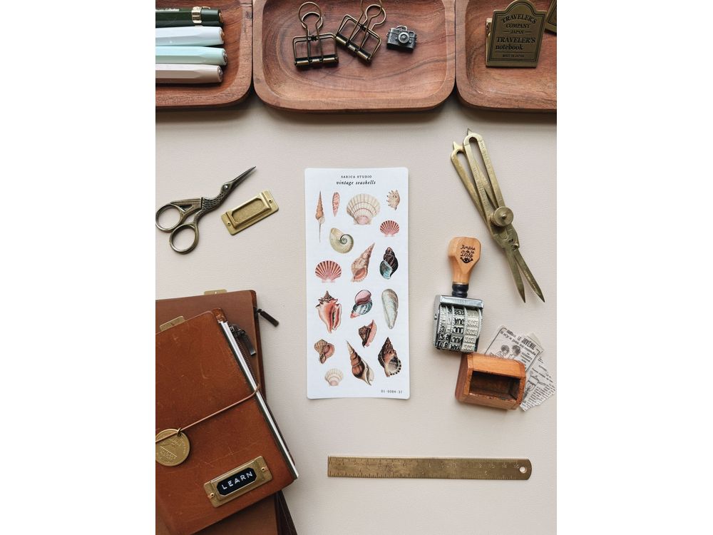 Sarica Studio - Sticker Sheet - Vintage Seashells