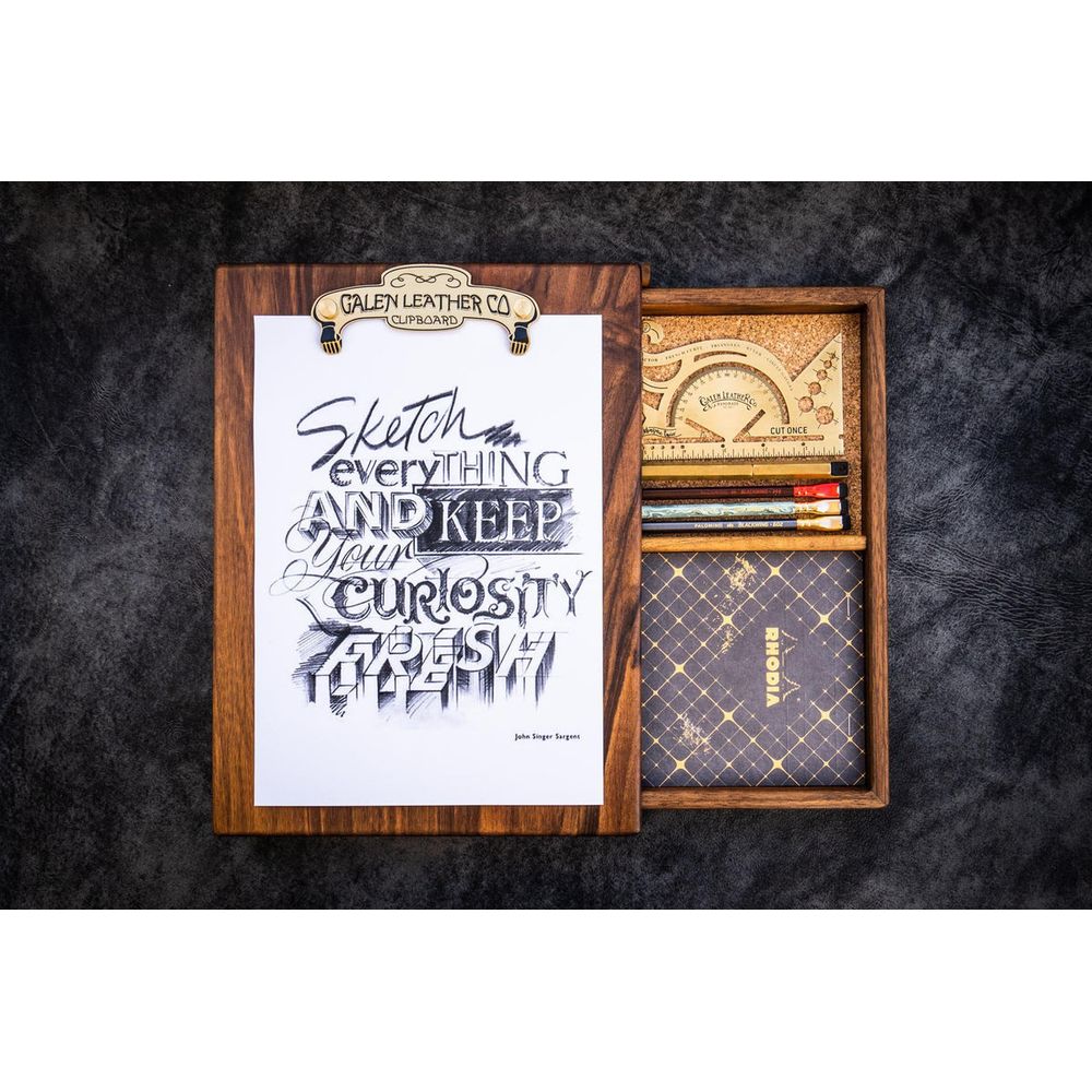 Galen Leather - Wooden Sketchbox - Walnut
