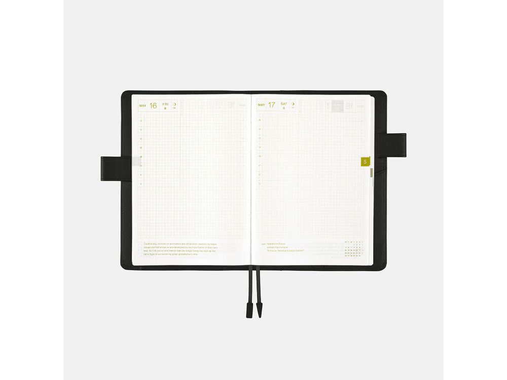 Hobonichi 2025 - A5 Cover - Leather: TS Basic - Black