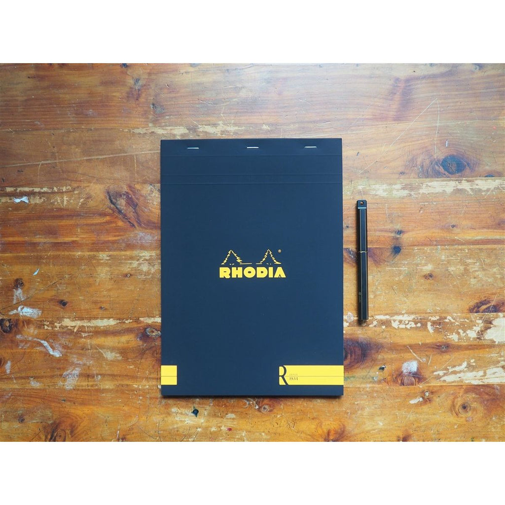 Rhodia "R" Premium Paper Blank Pad - Black (A4)