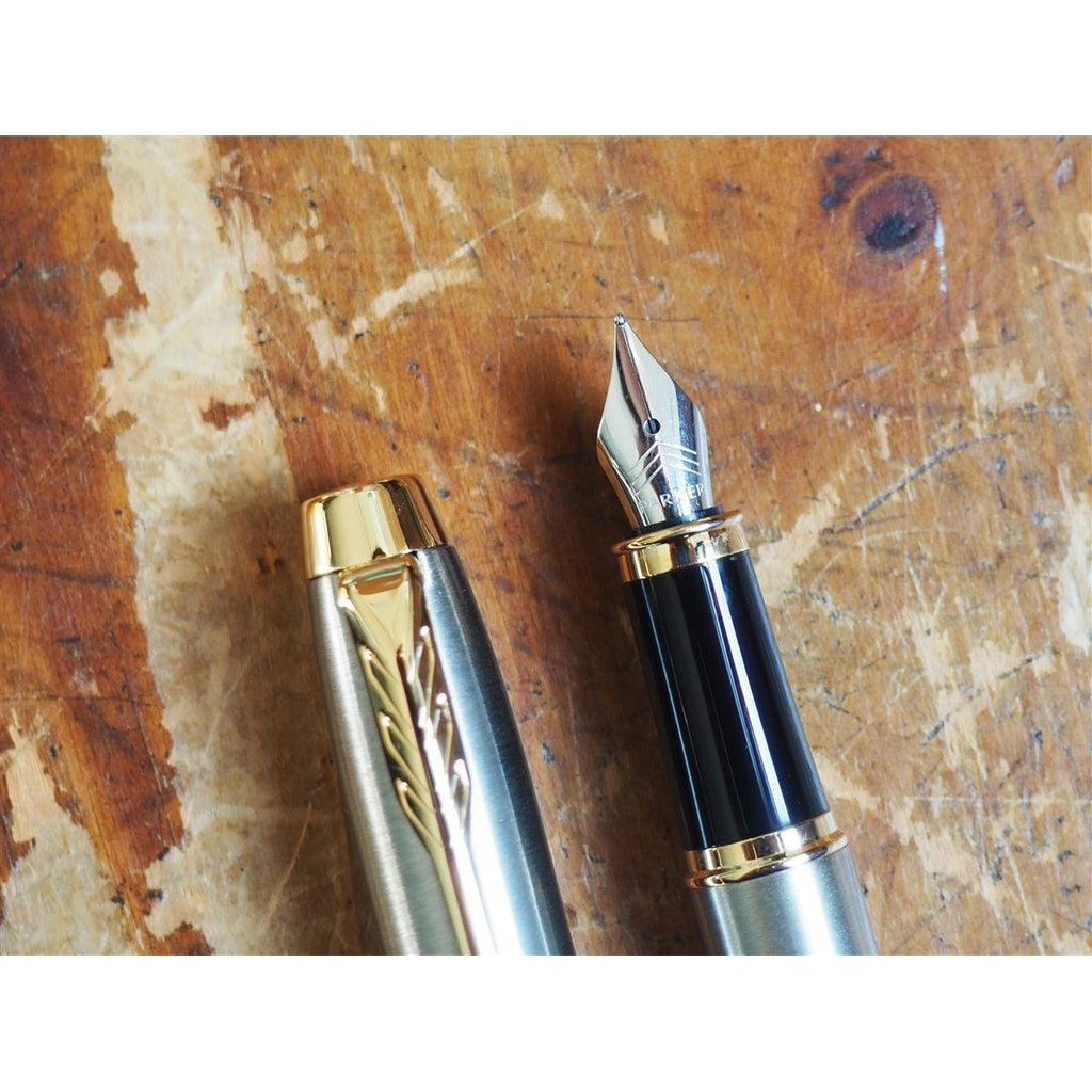 Parker IM Fountain Pen - Silver with Gold Trim