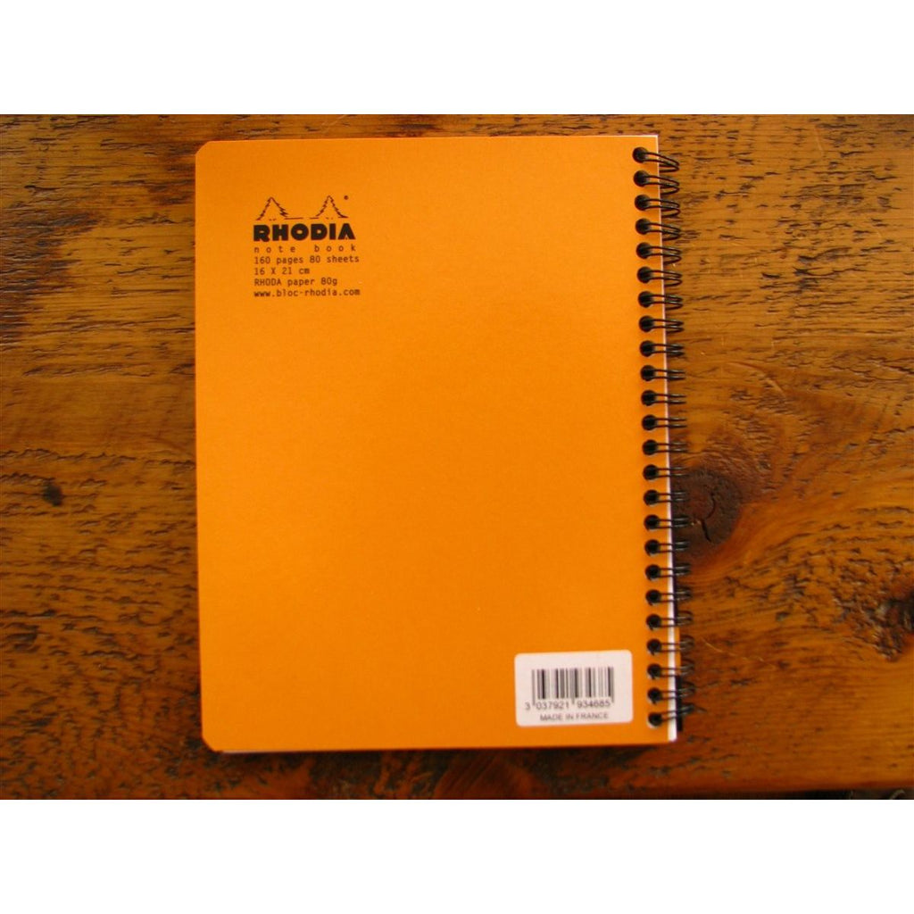 Rhodia Classic Spiral Bound Notebook Lined - Orange (16cm x 21cm)