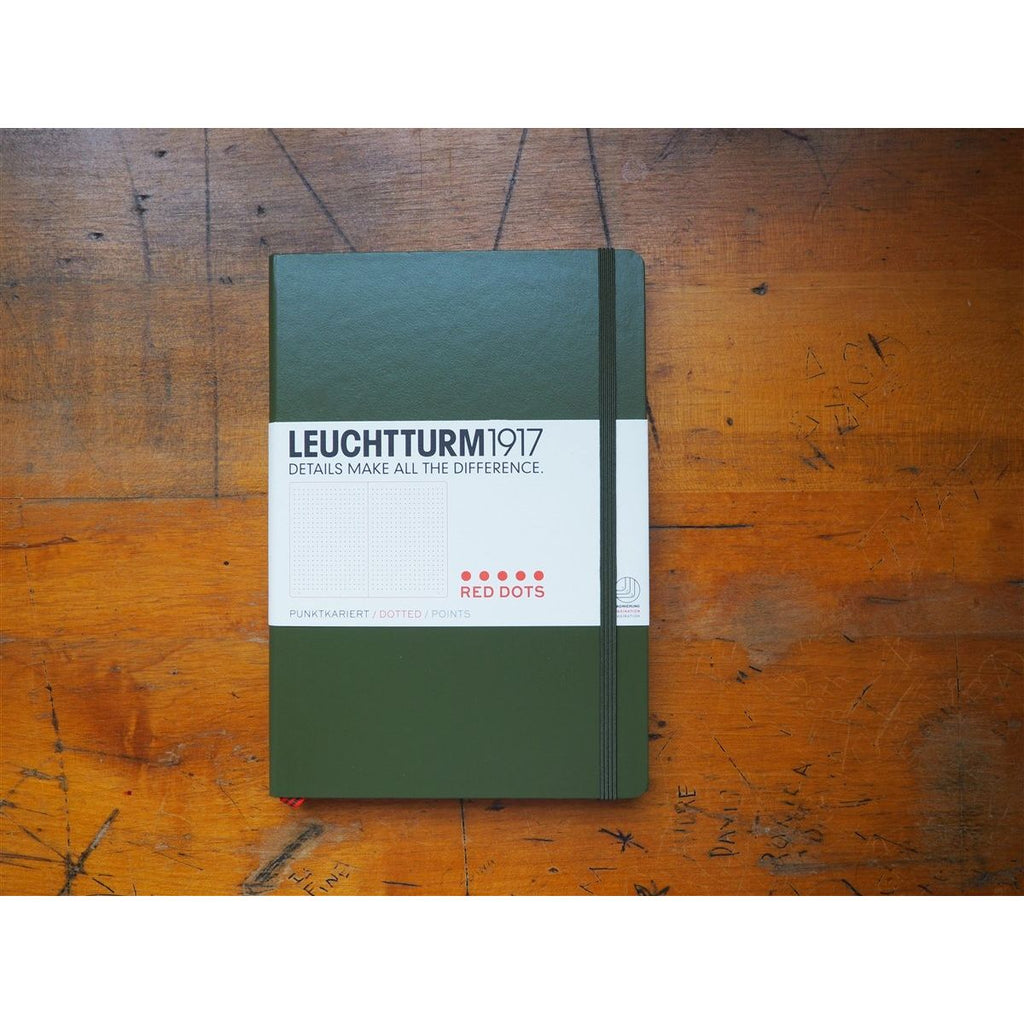 Leuchtturm Hardcover A5 Notebook - Special Edition - Army Green (Red Dot)