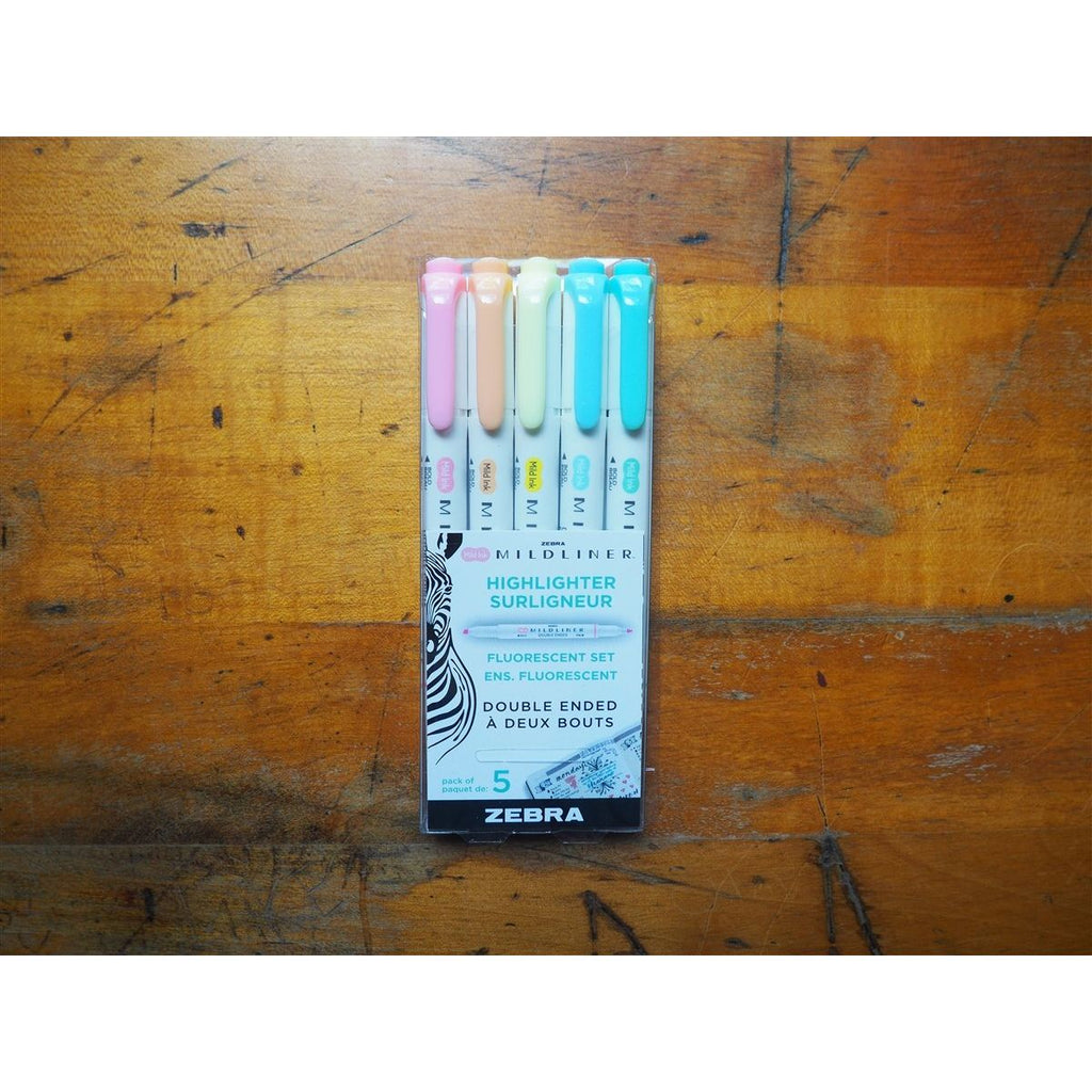 Zebra - Mildliner Highlighter - Fluorescents - 5 Pack