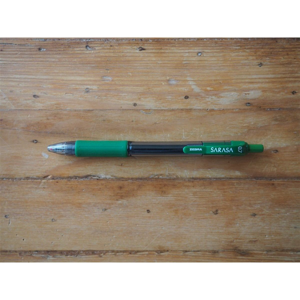 Zebra Sarasa 0.7 Retractable Gel Pen - Kelly Green