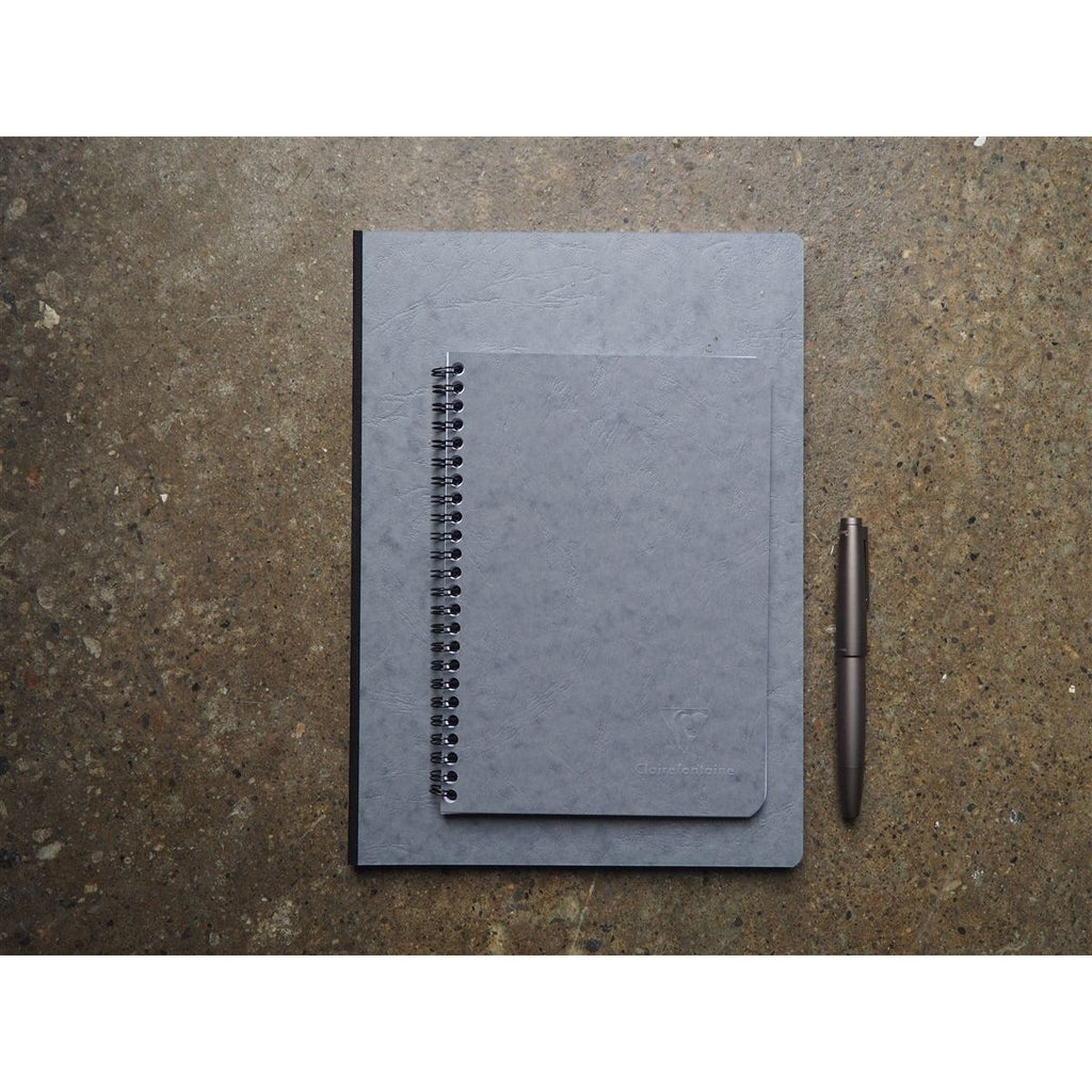 Clairefontaine Age-Bag Grey Spiral Bound Notebook A5 - Lined