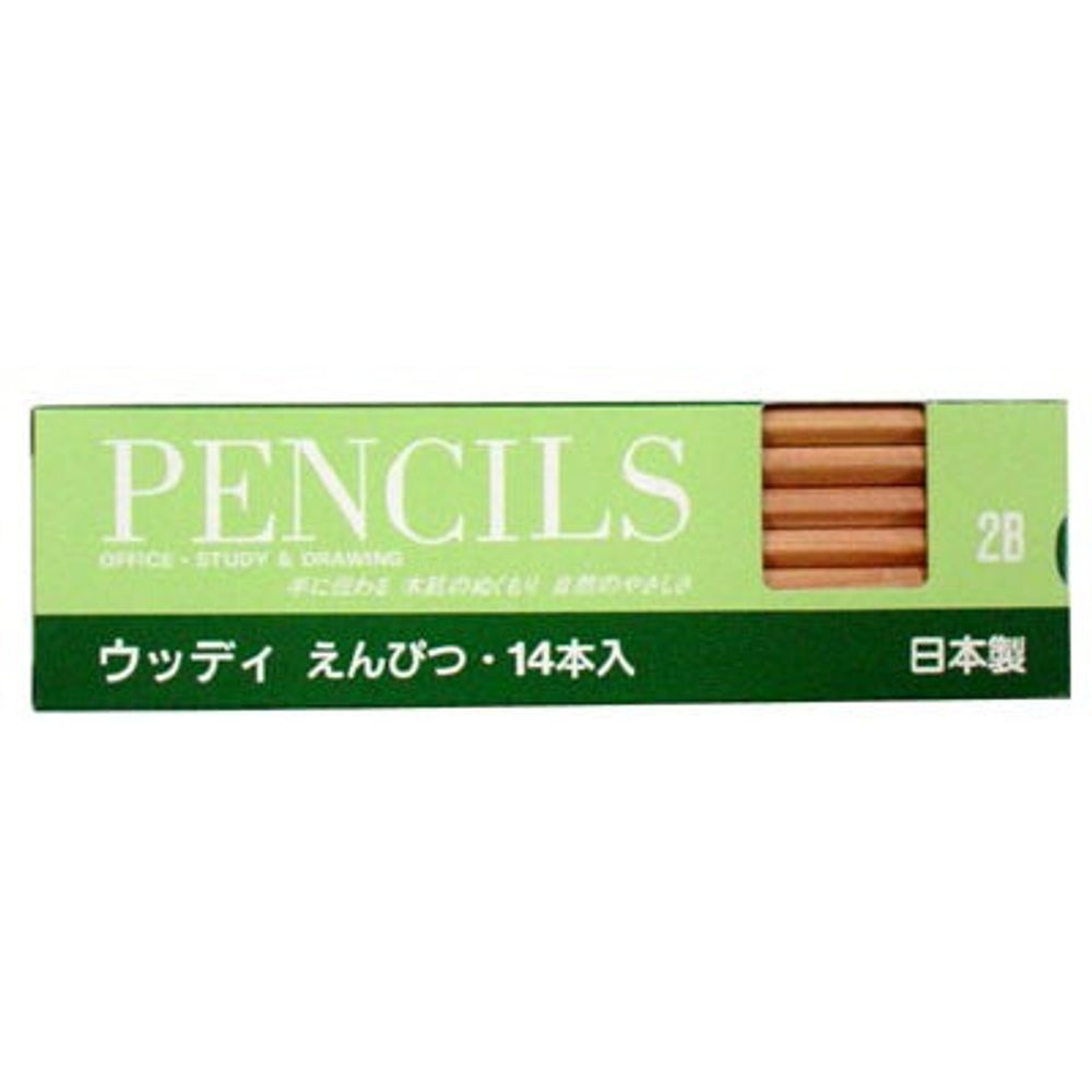 Kitaboshi Wooden Pencil - Natural Finish - 2B