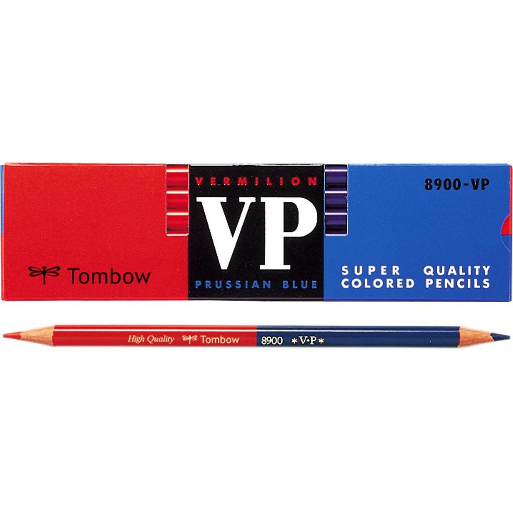 Tombow VP 8900 Vermillion/Prussian Blue Pencil