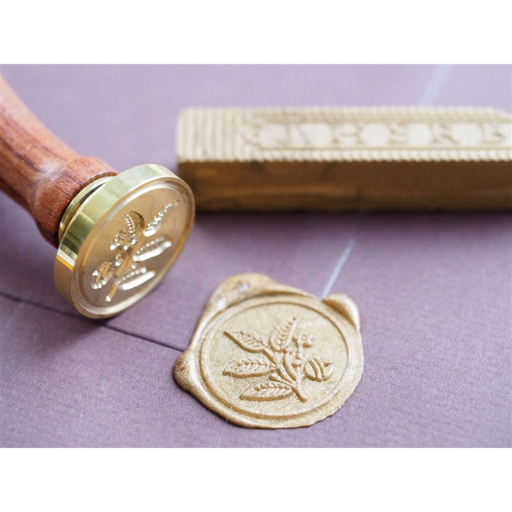 Backtozero Brass Seal with Wooden Handle - Japanese Bell