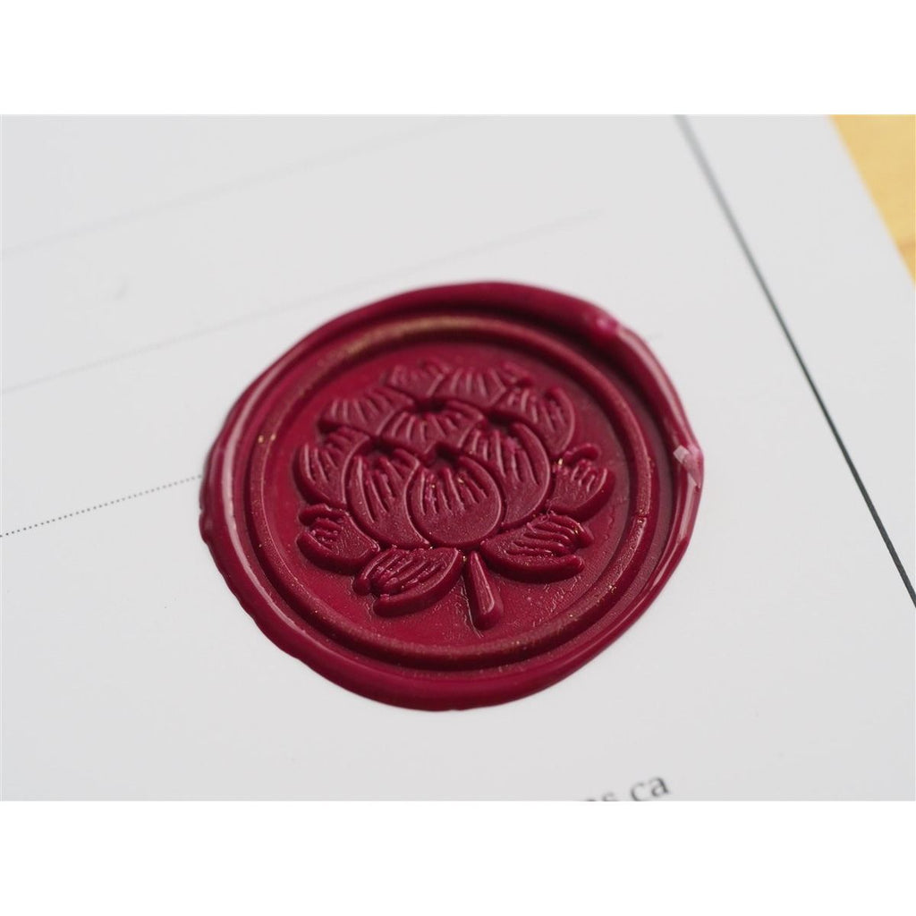 Backtozero Brass Seal with Wooden Handle - Lotus
