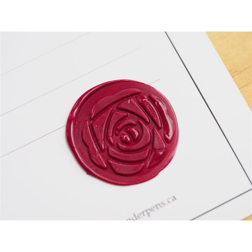 Backtozero Brass Seal with Wooden Handle - Peony Flower
