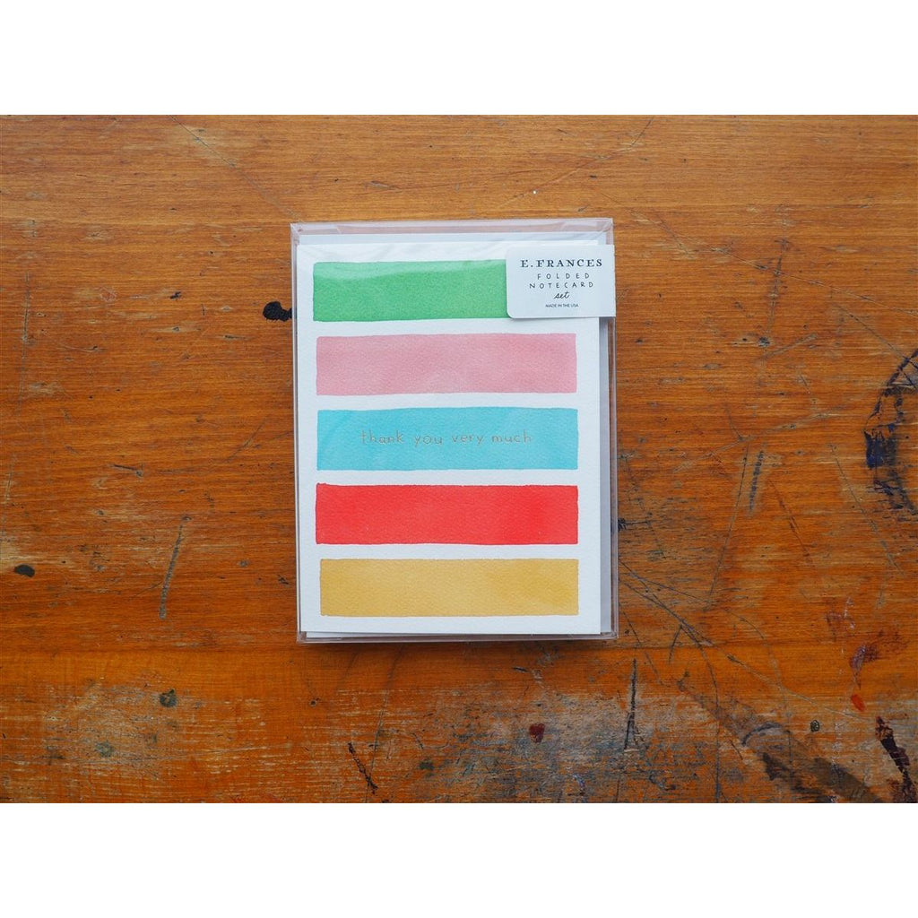 E. Frances Paper - 6 Boxed Card Set - Color Bars Thank You
