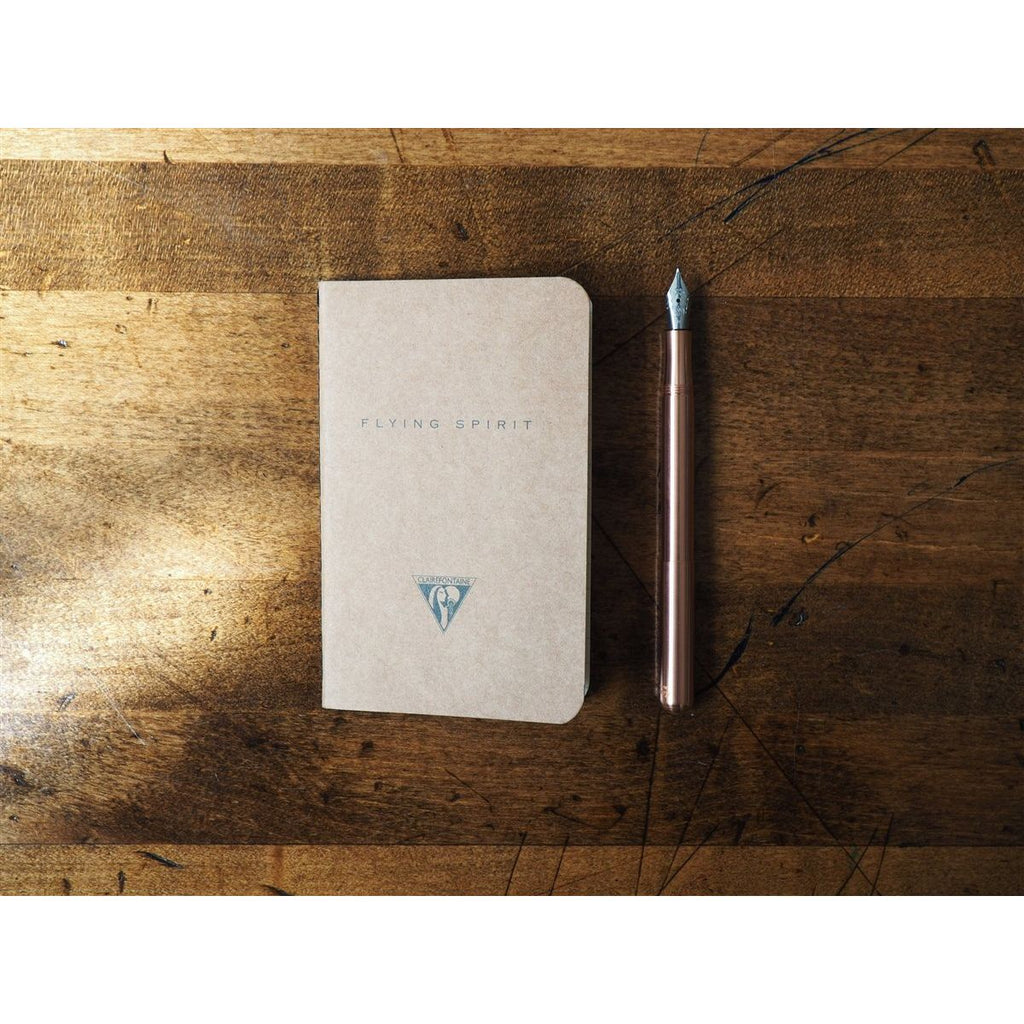 Clairefontaine Flying Spirit Stitchbound Pocket Notebook (7.5 x 12cm) Tan  - Lined