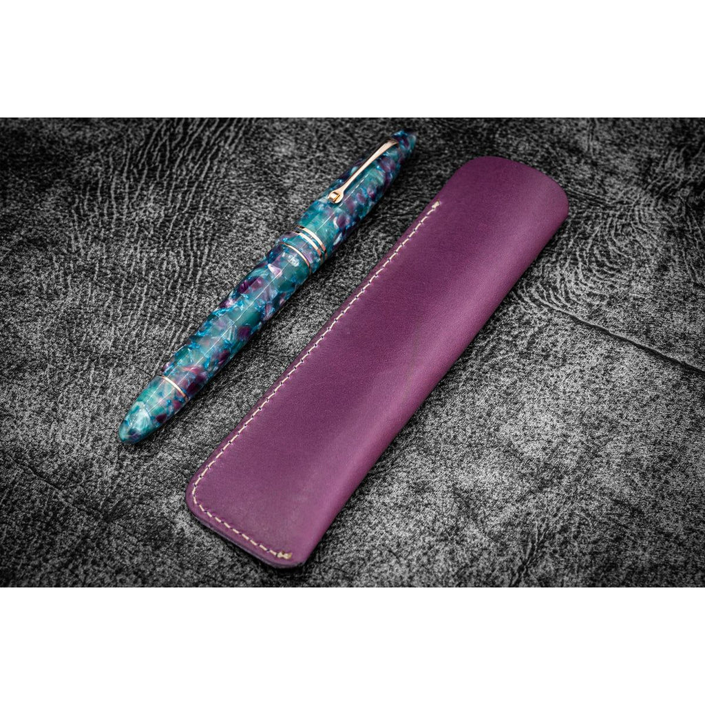 Galen Leather - Single Fountain Pen Sleeve - Purple