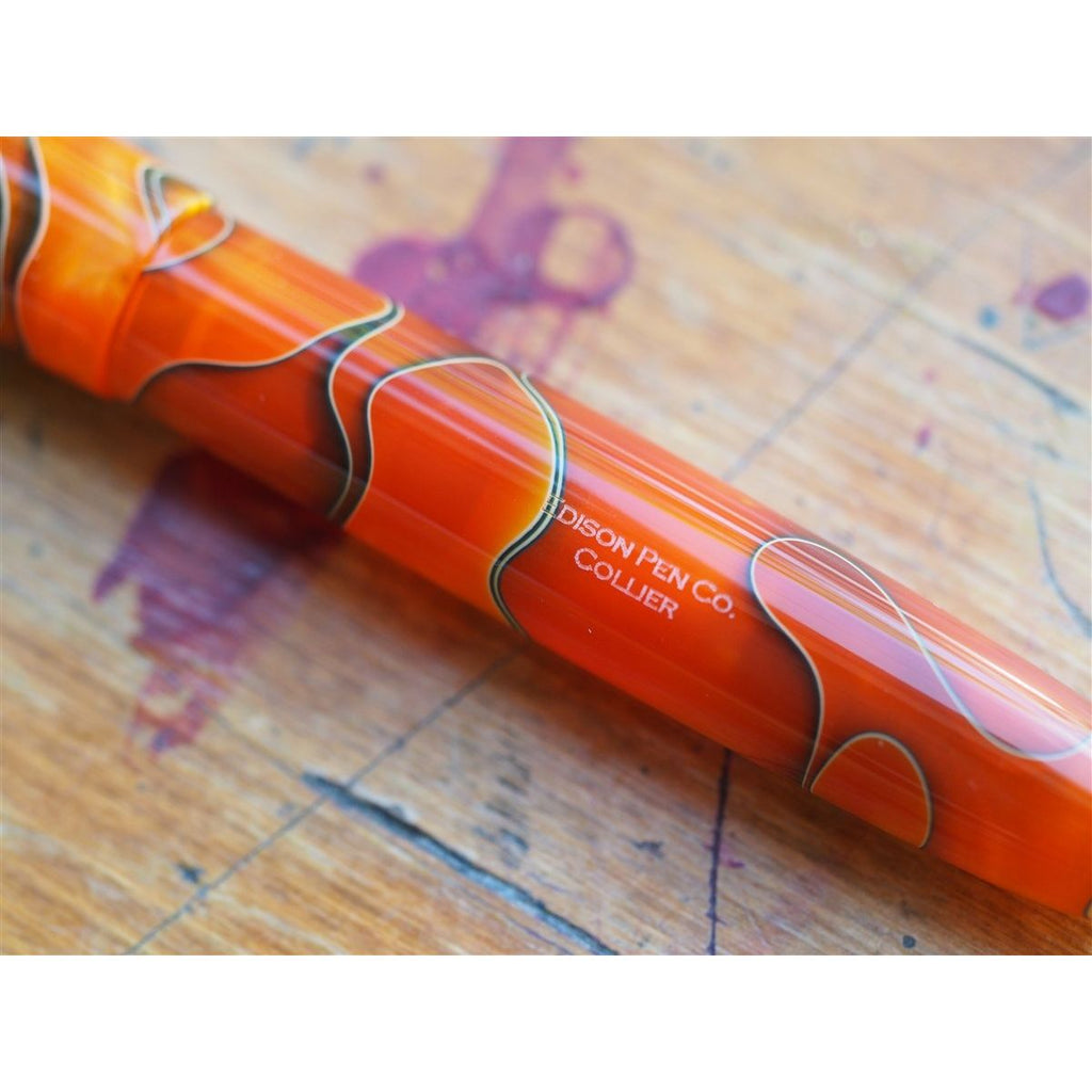 Edison Pen Co. Fountain Pen - Collier Persimmon Swirl