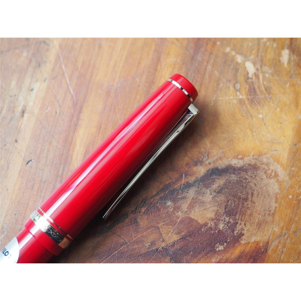 Pilot Falcon Resin Fountain Pen - Red with Silver Trim