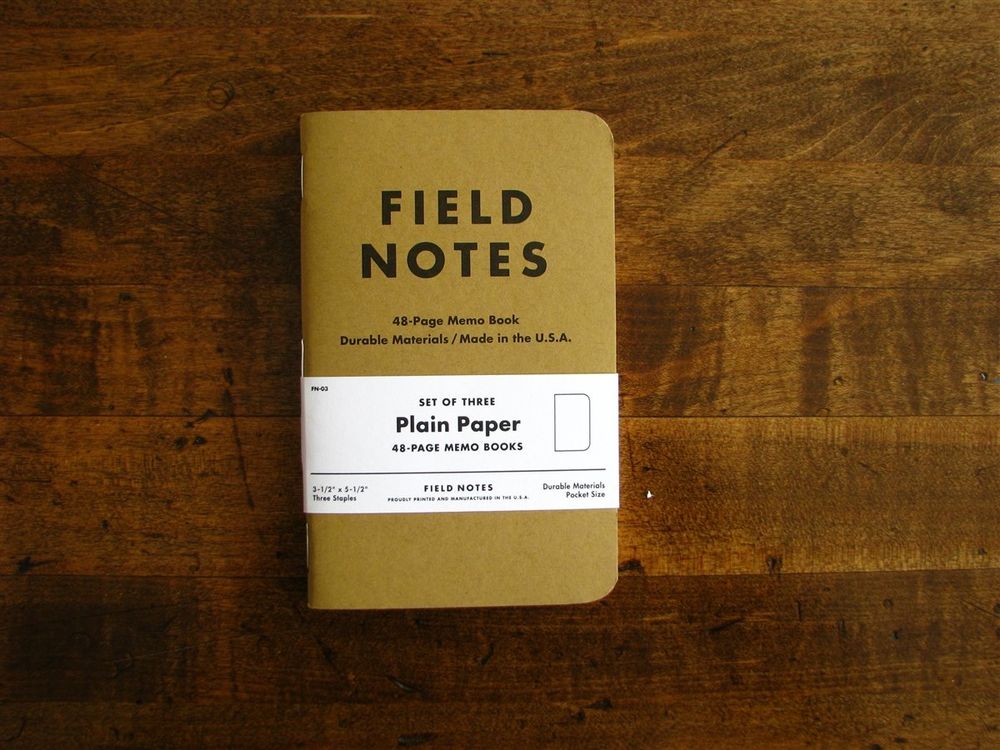 Field Notes Paper Size Wonder Pens: Field Notes Pack of 3 Original Notebooks - Plain