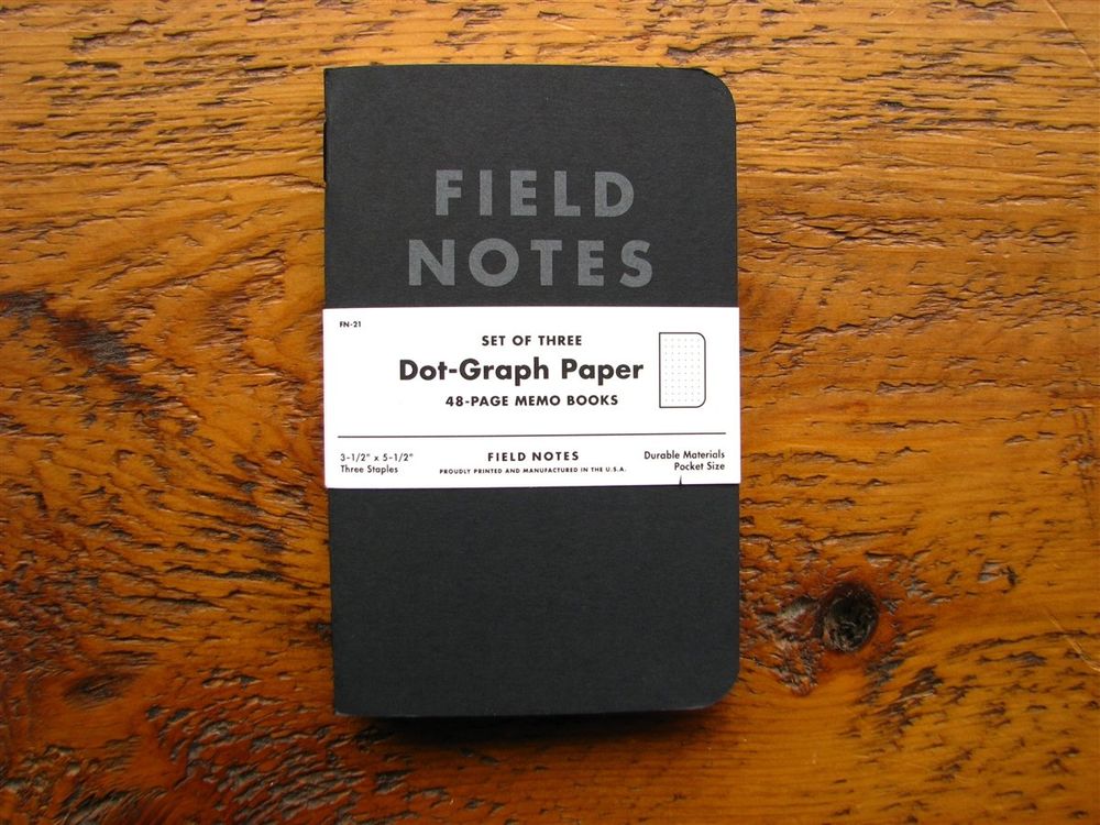 Field Notes Paper Size Field Notes - 3-Pack - Pitch Black (Dot) – Wonder Pens