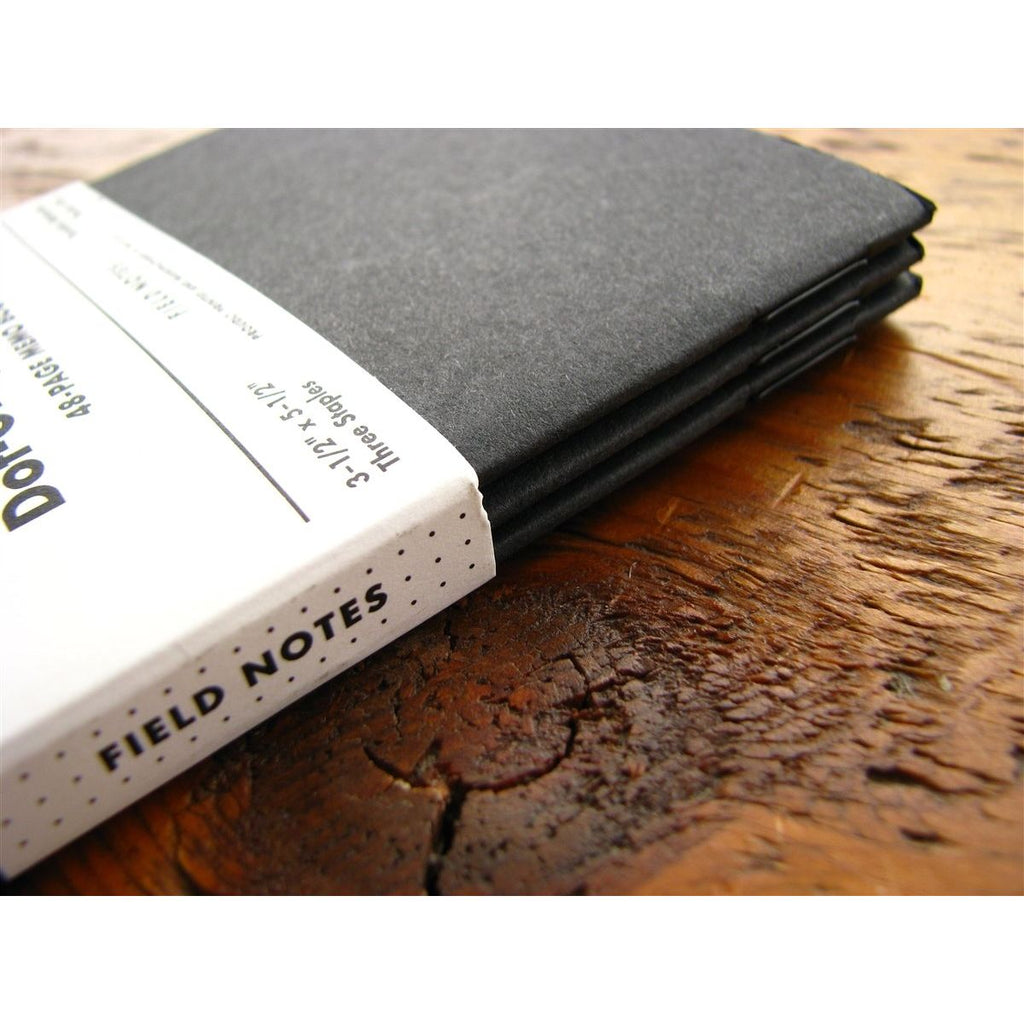 Field Notes Memo Book Pitch Black 3-Pack - Dot