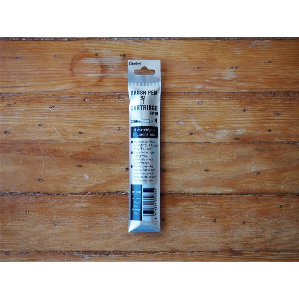 Pentel Brush Pen Cartridge - Black (4pk)
