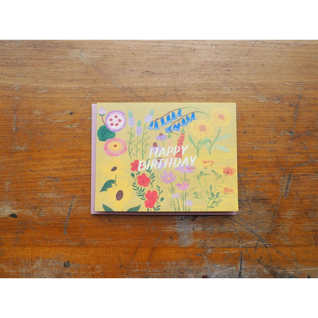 Small Adventure - Birthday Card - Yellow Floral Birthday