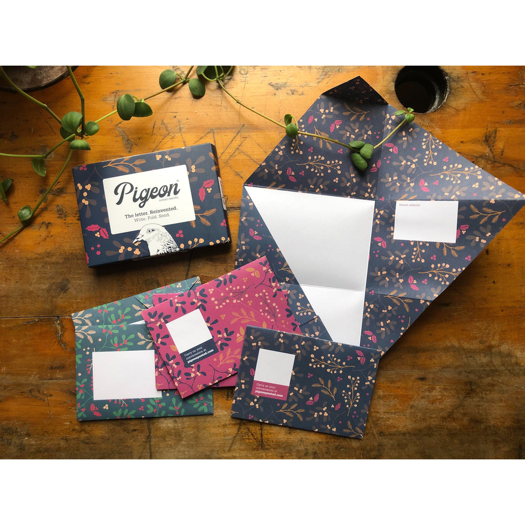 Pigeon - Correspondence Paper - 6 Sheets - Winter Berry Pigeons Pack
