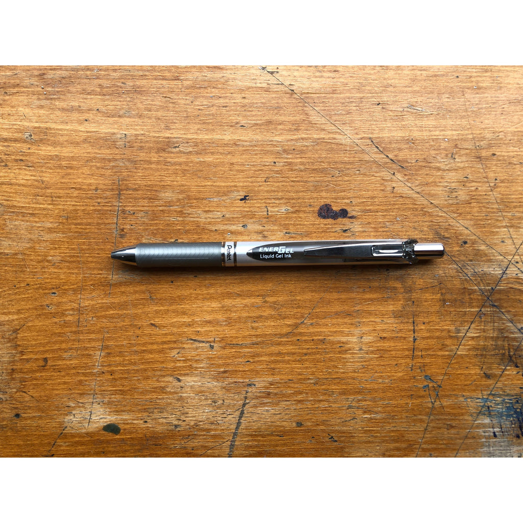 Pentel Energel Retractable Gel Roller Pen 0.7mm - Grey