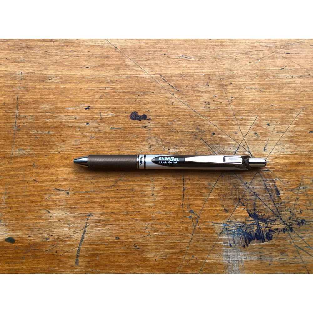 Pentel Energel Retractable Gel Roller Pen 0.7mm - Brown