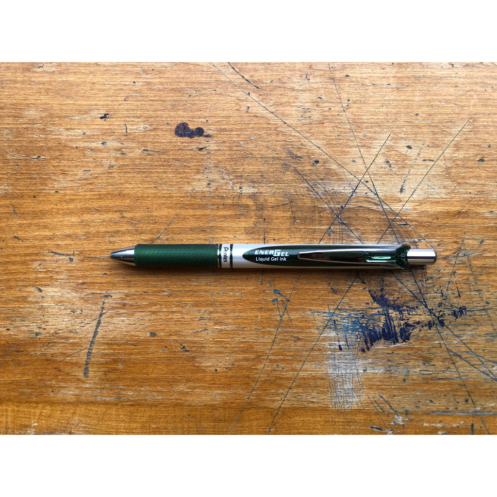 Pentel Energel Retractable Gel Roller Pen 0.7mm - Forest Green