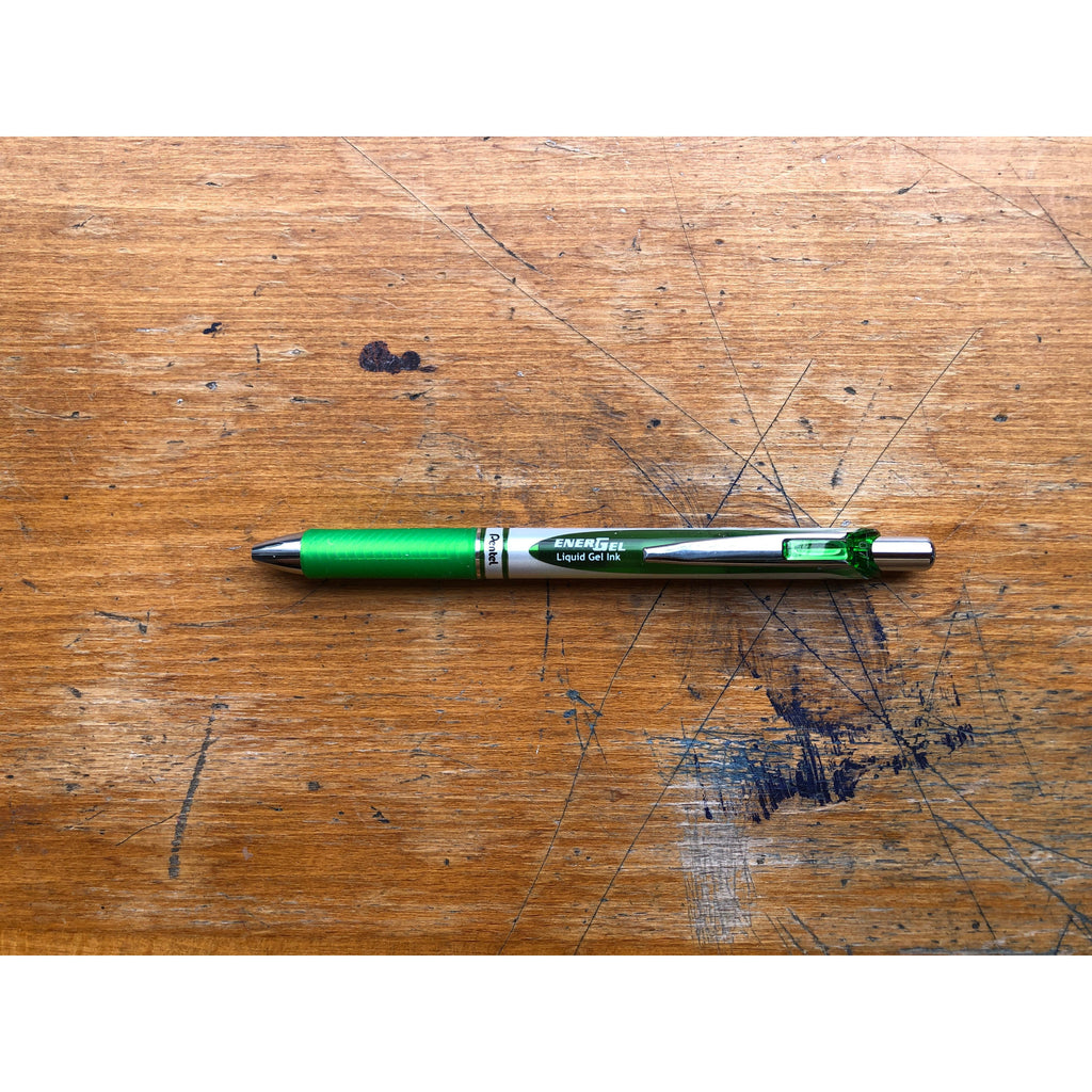 Pentel Energel Retractable Gel Roller Pen 0.7mm - Lime Green