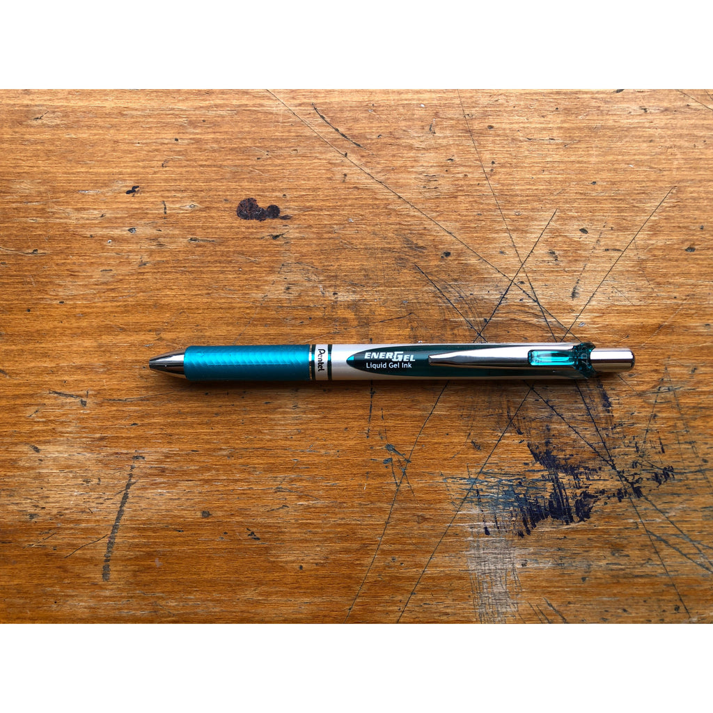 Pentel Energel Retractable Gel Roller Pen 0.7mm - Turquoise Blue