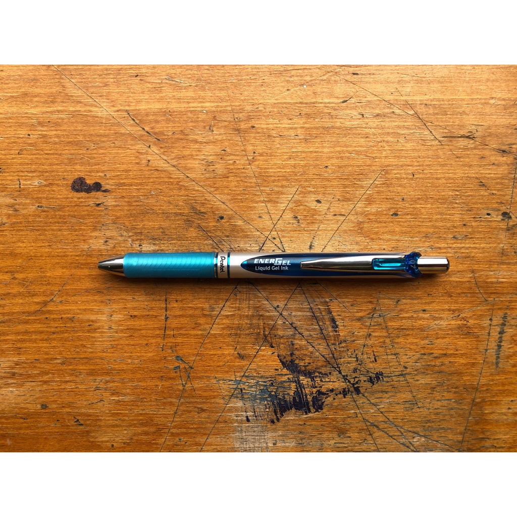 Pentel Energel Retractable Gel Roller Pen 0.7mm - Sky Blue