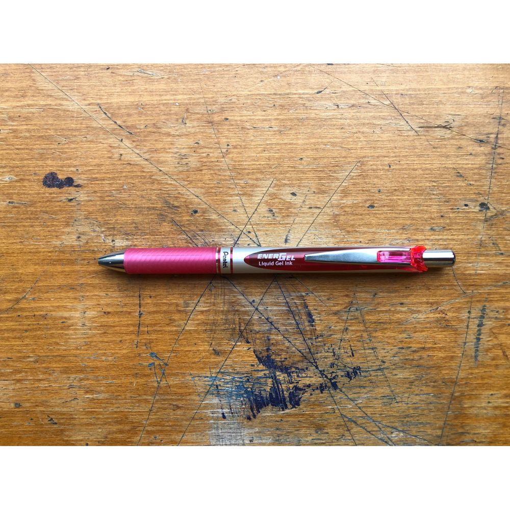 Pentel Energel Retractable Gel Roller Pen 0.7mm - Pink