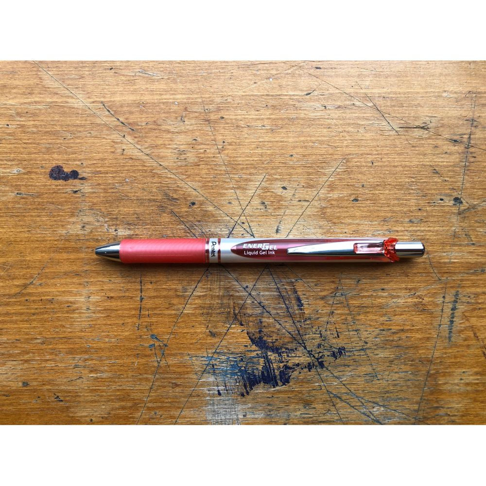 Pentel Energel Retractable Gel Roller Pen 0.7mm - Coral Pink