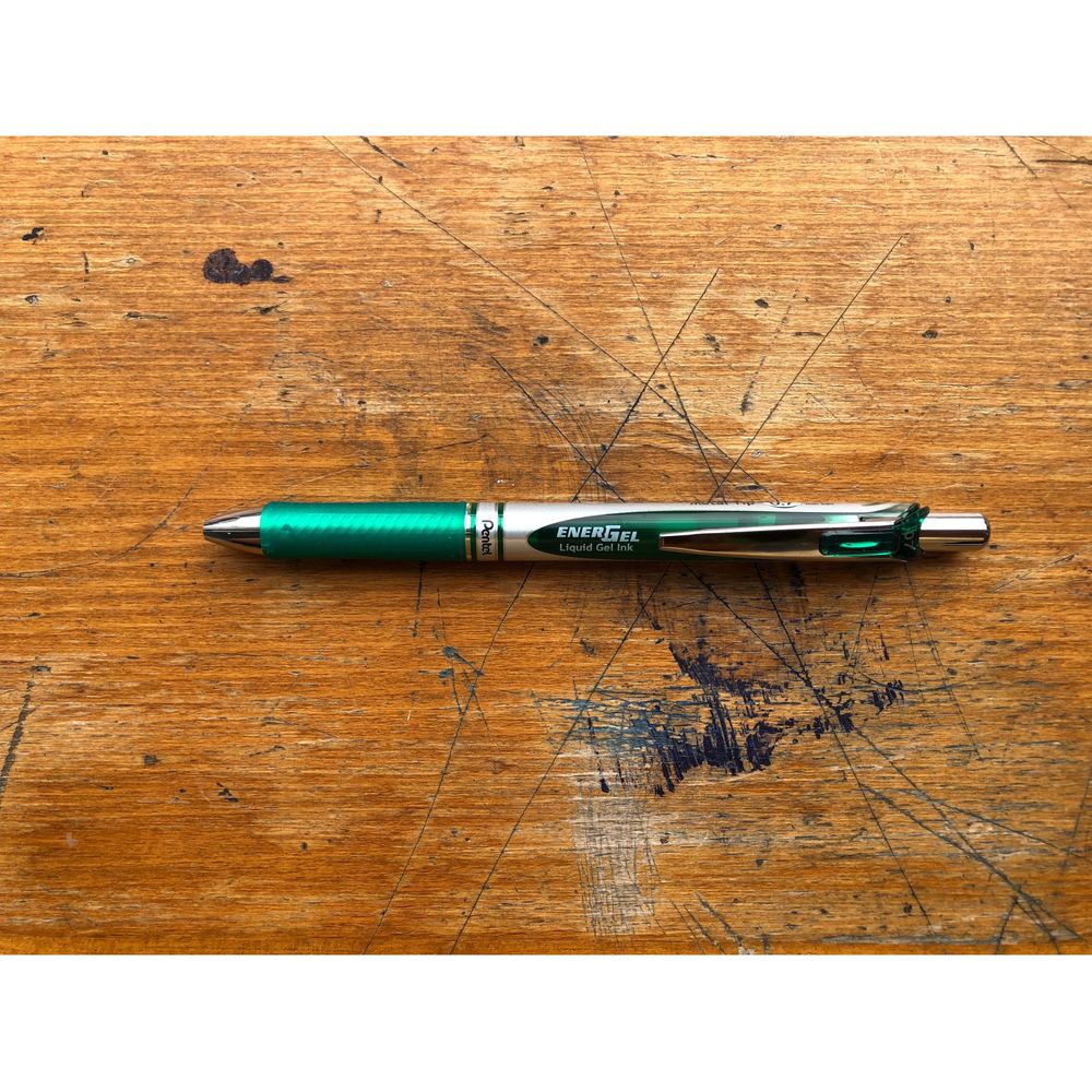 Pentel Energel Retractable Gel Roller Pen 0.7mm - Green