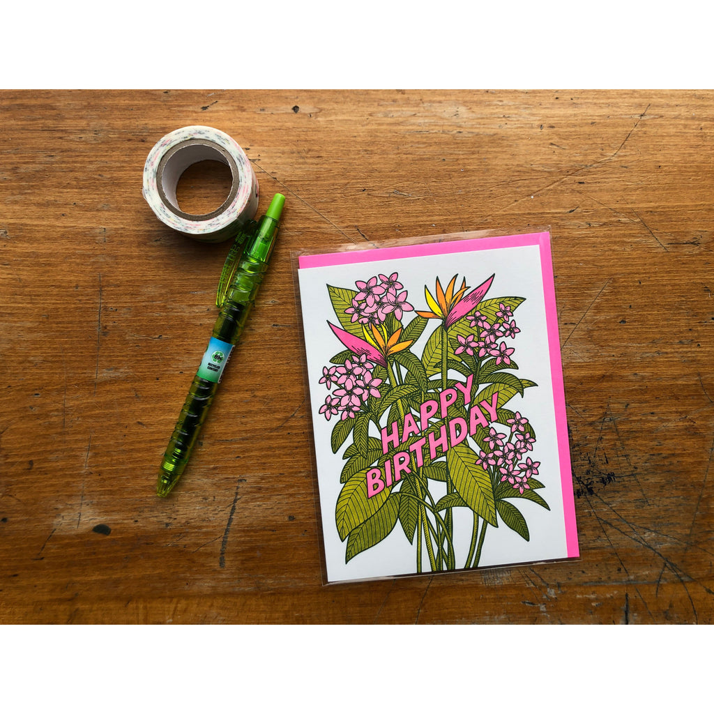 Lucky Horse Press - Card - Tropical Flowers Birthday