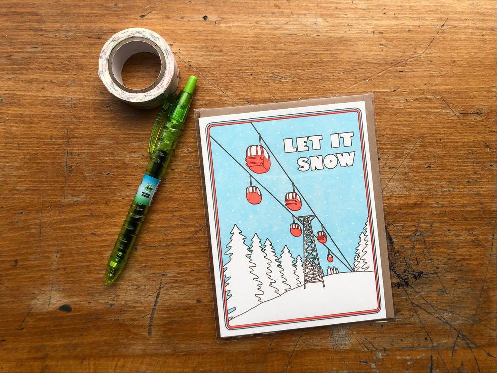 Lucky Horse Press - Card - Let It Snow Ski Gondolas