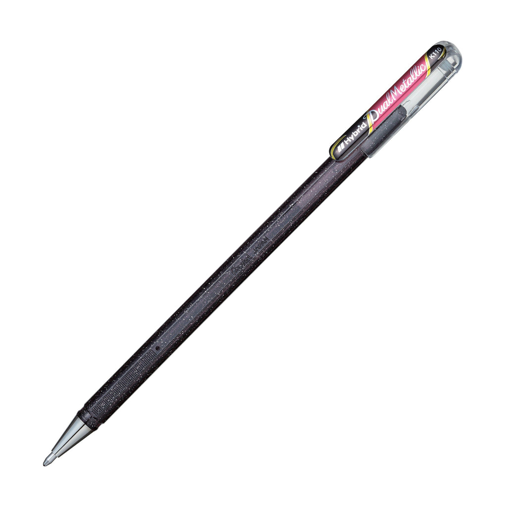 Pentel Hybrid Dual Metallic Gel Pen - Black and Metallic Red