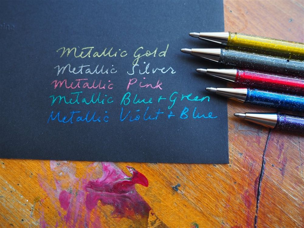 Pentel Hybrid Dual Metallic Gel Pen Pink Metallic Pink