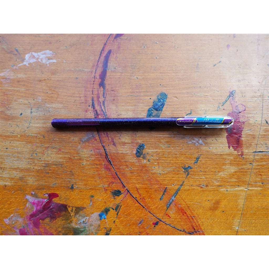 Pentel Hybrid Dual Metallic Gel Pen - Violet & Metallic Blue