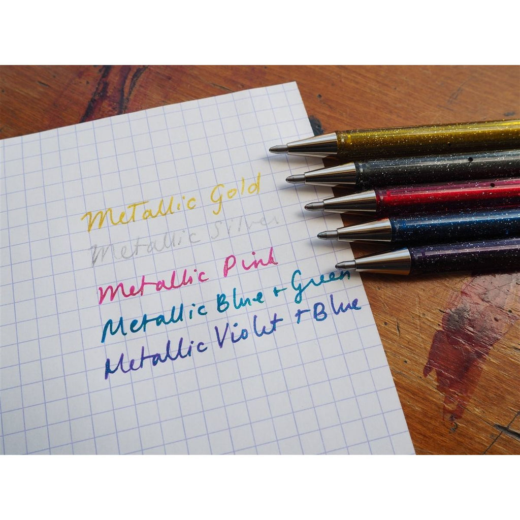 Pentel Hybrid Dual Metallic Gel Pen - Violet & Metallic Blue